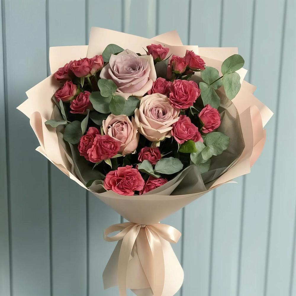 Букет цветов из: Гвоздики и Розы в Рудне Воронежской области