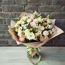 Букет цветов из:  Альстромерии, Розы и Хризантемы в Рудне Воронежской области