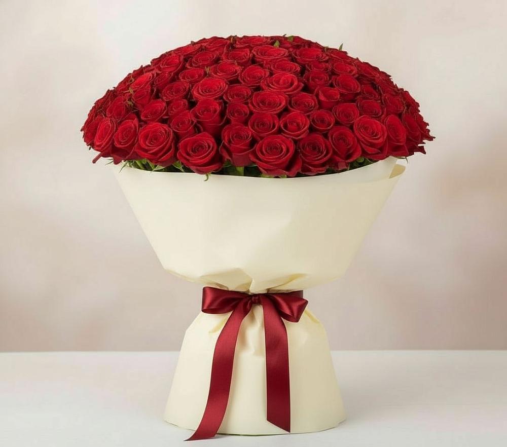 Букет 101 Красная роза Милано в Рудне Воронежской области