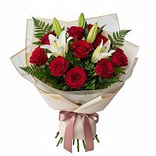 Букет цветов из:  Лилии и Розы в Рудне Воронежской области