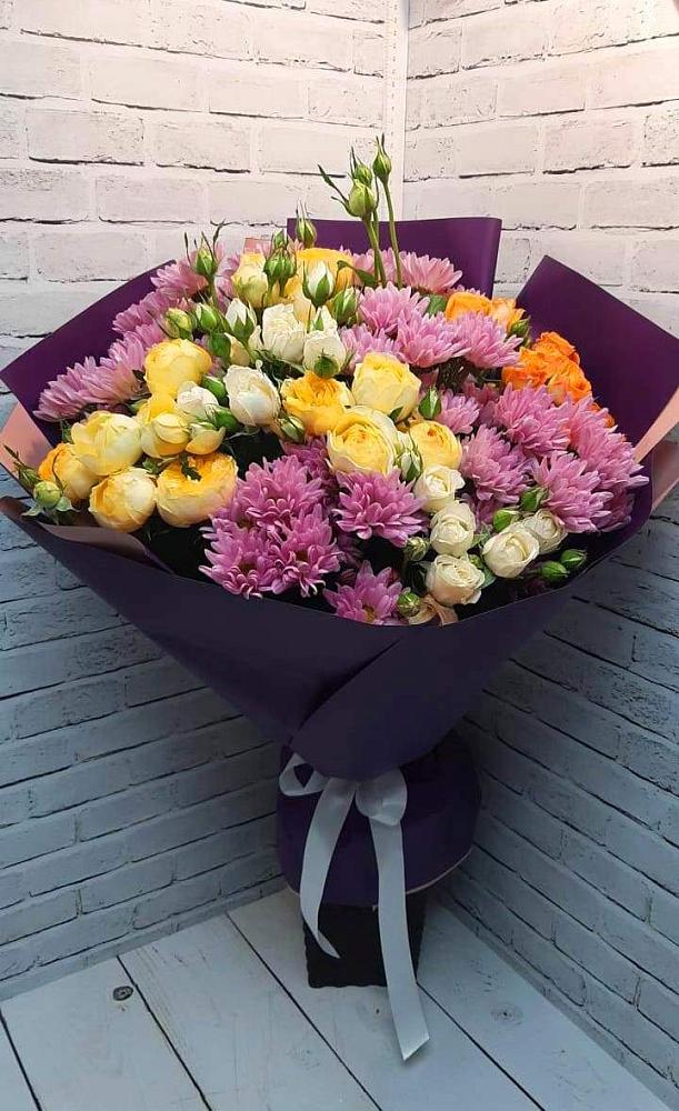 Букет цветов из: Хризантемы и Розы в Рудне Воронежской области