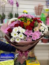Букет цветов из:  Розы, Хризантемы и Альстромерии #REPLACE_PRED# Рудне Воронежской области