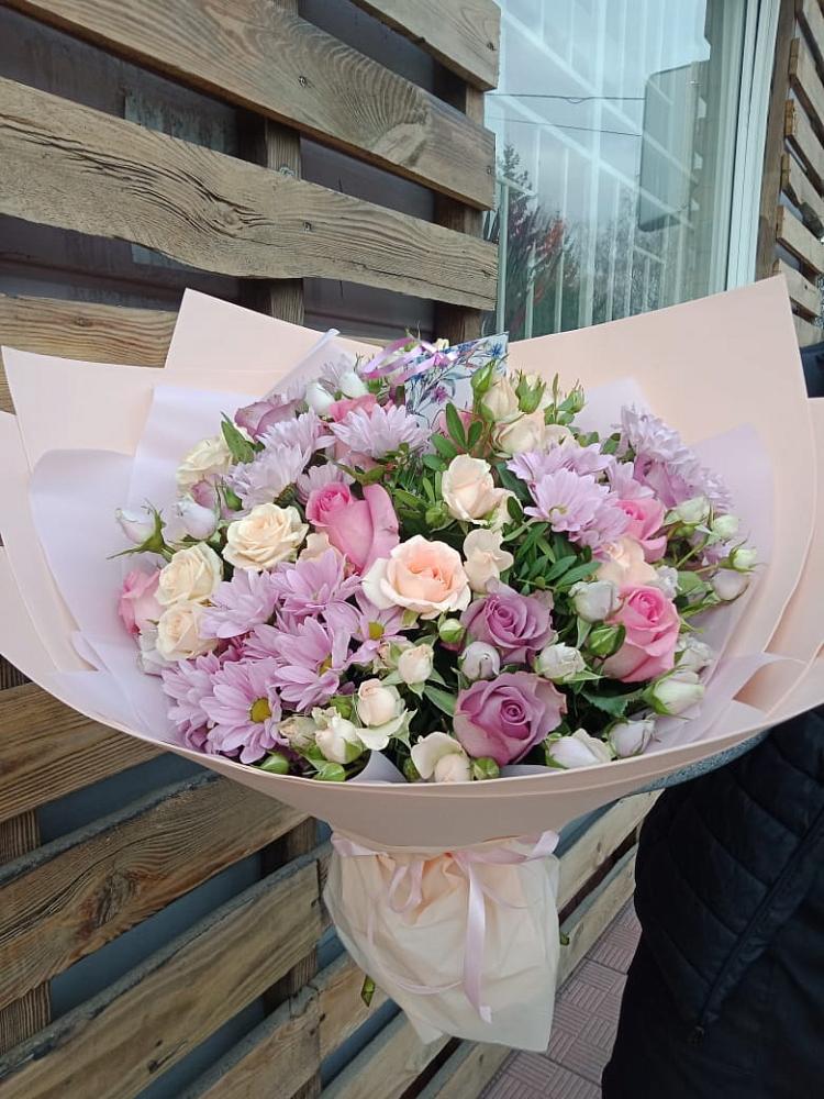 Букет цветов из: Розы и Хризантемы в Рудне Воронежской области