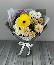 Букет цветов из:  Розы, Герберы и Хризантемы в Рудне Воронежской области