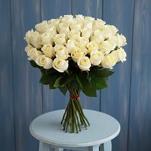 Букет 51 Белая роза Эдлесс Лав в Рудне Воронежской области