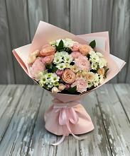 Букет цветов из:  Гвоздики, Розы и Хризантемы в Рудне Воронежской области