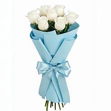 Букет 7 белых роз Проуд в Рудне Воронежской области