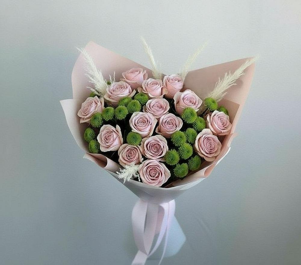 Букет цветов из: Розы и Хризантемы в Рудне Воронежской области
