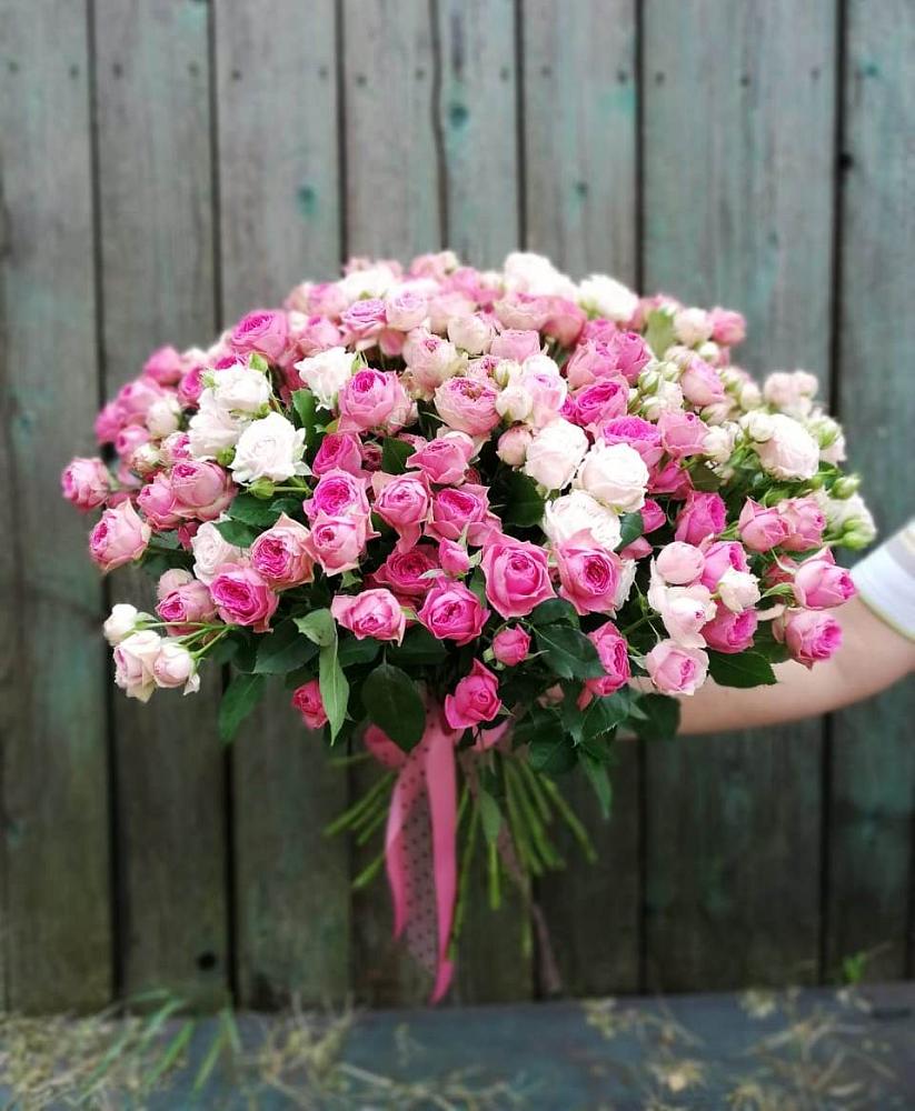 Букет Розовые кустовые розы Натали и Лав Лидия в Рудне Воронежской области