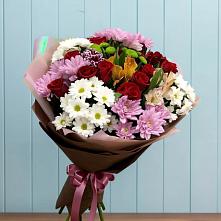 Букет цветов из:  Розы, Хризантемы и Альстромерии в Рудне Воронежской области