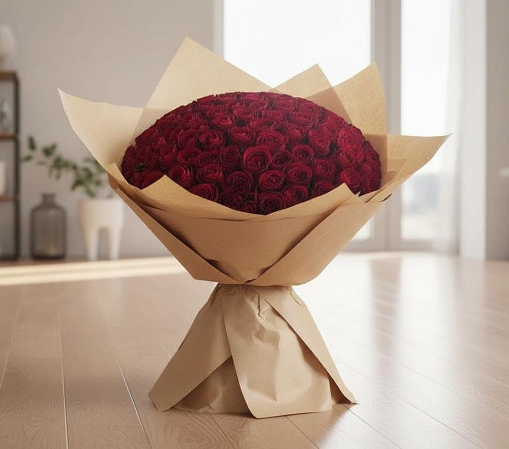 Букет 101 Красная роза в Рудне Воронежской области