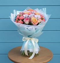Букет цветов из:  Хризантемы и Розы в Рудне Воронежской области