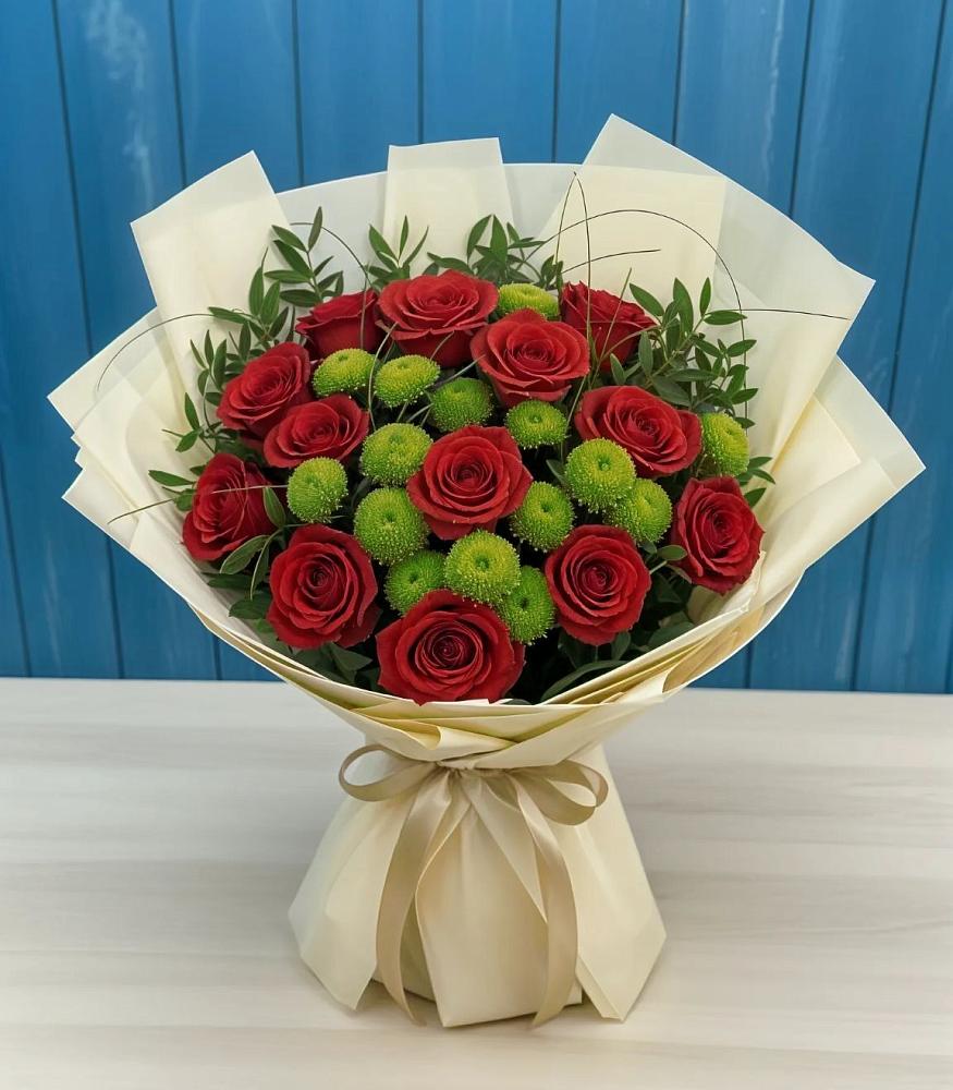 Букет цветов из: Розы и Хризантемы в Рудне Воронежской области