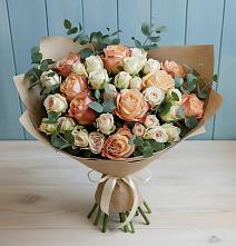 Букет цветов из:  Альстромерии и Розы в Рудне Воронежской области