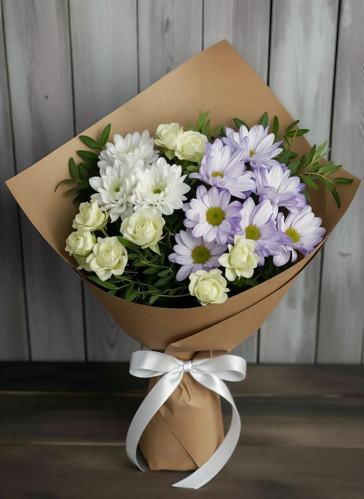 Букет цветов из: Хризантемы и Розы в Рудне Воронежской области